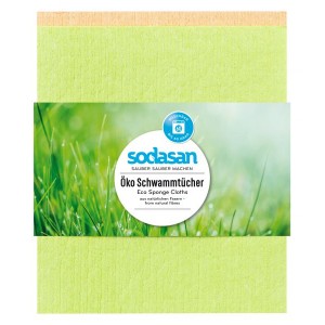 Sodasan, Салфетка-губка ECO Sponge Cloth для влажной уборки суперпоглощающая, 2шт.