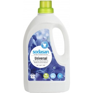 SODASAN, Органическое жидкое средство Universal / Bright&White для стирки белых и цветных вещей, 1.5л SODASAN, Органическое жидкое средство Universal / Bright&White для стирки белых и цветных вещей, 1.5л