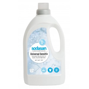 SODASAN, Органическое жидкое средство Universal Sensitiv / Bright&White для стирки белых и цветных вещей, 1.5л SODASAN, Органическое жидкое средство Universal Sensitiv / Bright&White для стирки белых и цветных вещей, 1.5л