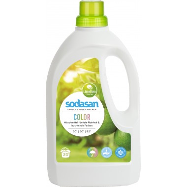Sodasan, Organic Жидкое средство Color для стирки цветных и черных вещей, со смягчителем воды (от 30°), 1,5 л = 20 стирок = 68-135 кг вещей