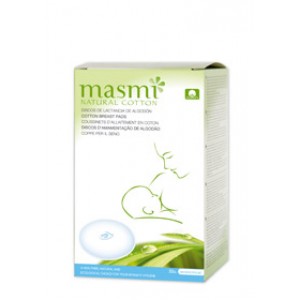 MASMI, Органічні бавовняні прокладки для грудей для годуючих мам, 30 шт.