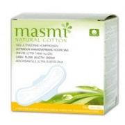 MASMI, Органические ультратонкие хлопковые прокладки с крылышками для нормальных и сильных выделений, 10 шт.