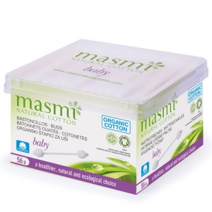 MASMI, Органічні гігієнічні вушні палички ДИТЯЧІ, 56 шт