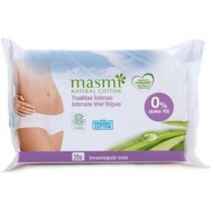 MASMI, Органические влажные салфетки для интимной гигиены, 20шт MASMI, Органические влажные салфетки для интимной гигиены, 20шт