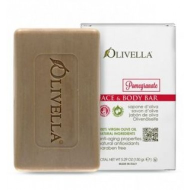 OLIVELLA, Мыло для лица и тела ГРАНАТ на основе оливкового масла, 150г