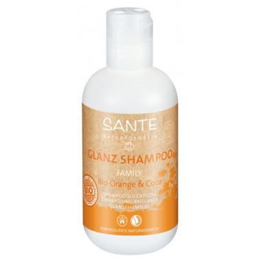 Sante, БИО-Шампунь для блеска и объема волос Апельсин и Кокос (для всей семьи), 250 мл