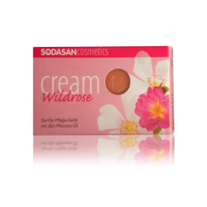 Sodasan, Organic Мило-крем Wild roses для особи з маслами Диких троянд і герані, 100 г Sodasan, Organic Мило-крем Wild roses для особи з маслами Диких троянд і герані, 100 г
