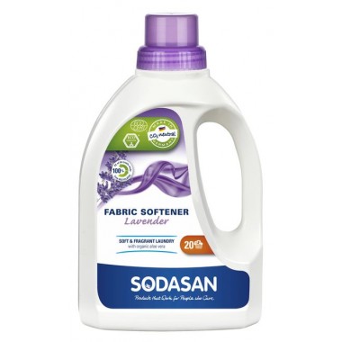 Пом'якшувач тканин Sodasan, Organic Органічний Пом'якшувач / Ополіскувач тканин Fabric Softener ЛАВАНДА для Швидкого прасування, 0,75 л = 20 ціклів пранням